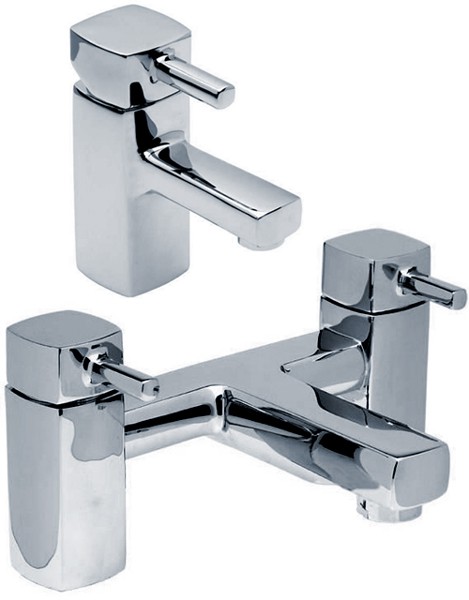 Basin Mixer & Bath Filler Tap Set (Chrome). additional image