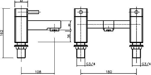 Basin Mixer & Bath Filler Tap Set (Chrome). additional image