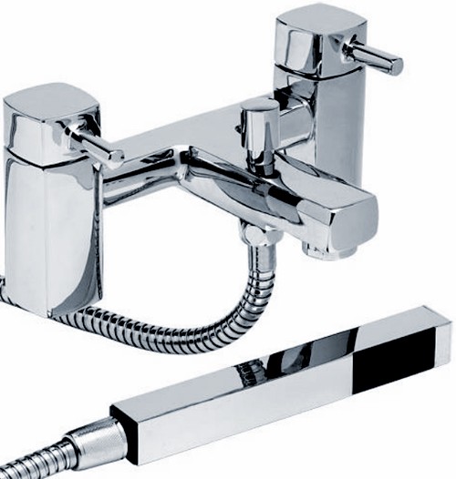 Bath Shower Mixer Tap With Shower Kit (Chrome). additional image