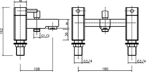 Bath Shower Mixer Tap With Shower Kit (Chrome). additional image