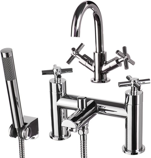 Basin & Bath Shower Mixer Tap Set (Free Shower Kit). additional image