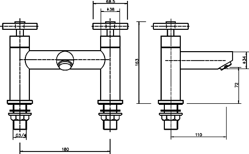 Bath Filler Tap (Chrome). additional image