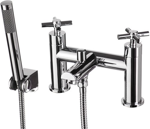 Bath Shower Mixer Tap With Shower Kit (Chrome). additional image