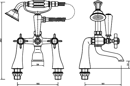 Basin & Bath Shower Mixer Tap Set (Free Shower Kit). additional image