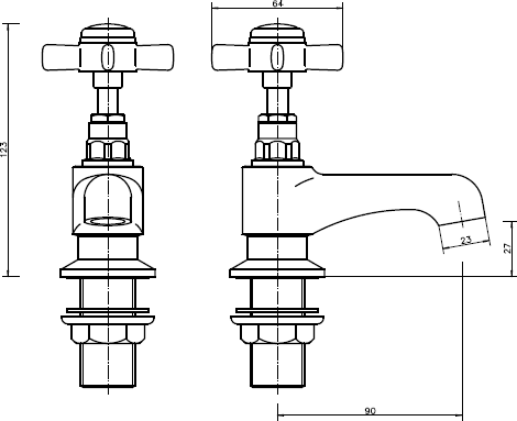 Basin & Bath Tap Set (Chrome). additional image