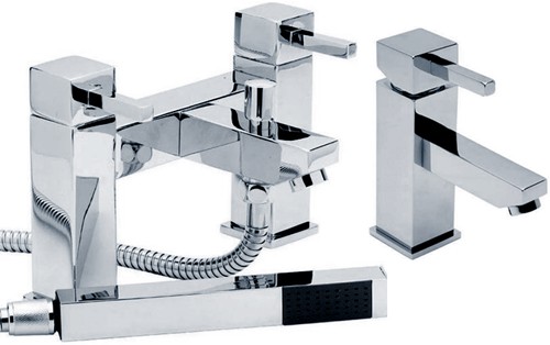 Basin & Bath Shower Mixer Tap Set (Free Shower Kit). additional image