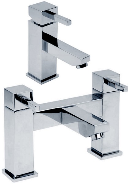 Basin Mixer & Bath Filler Tap Set (Chrome). additional image