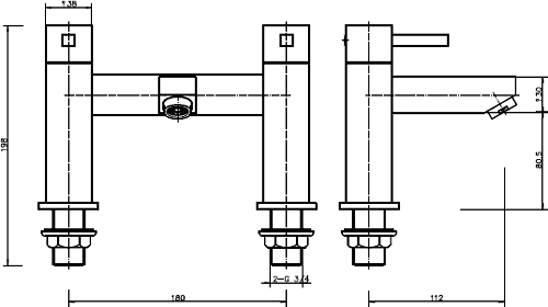 Basin Mixer & Bath Filler Tap Set (Chrome). additional image