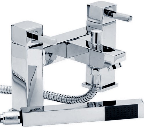 Bath Shower Mixer Tap With Shower Kit (Chrome). additional image