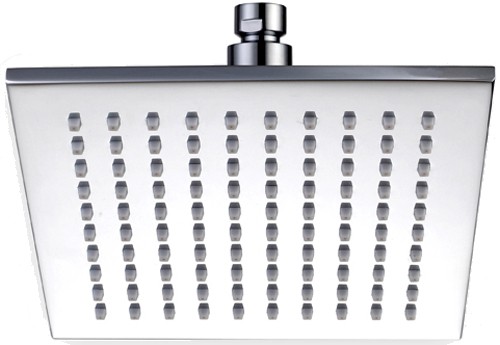 Square Shower Head With Swivel Knuckle (195mm, Chrome). additional image
