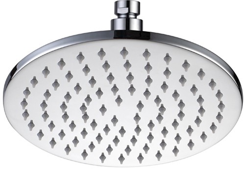 Round Shower Head With Swivel Knuckle (200mm, Chrome). additional image