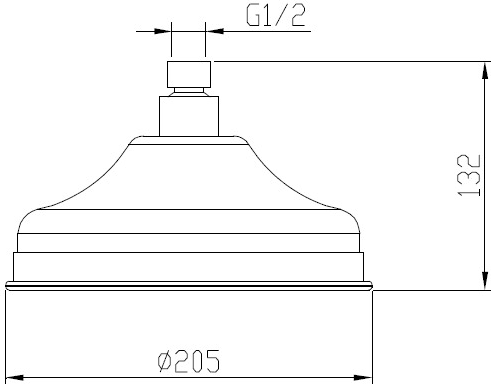 Traditional Shower Head & Swivel Knuckle (200mm). additional image