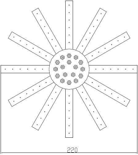 Star Shower Head With Ceiling Mounting Arm (220mm). additional image