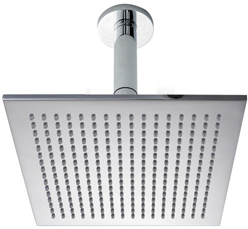 305mm Large Square Shower Head & Ceiling Mounting Arm. additional image