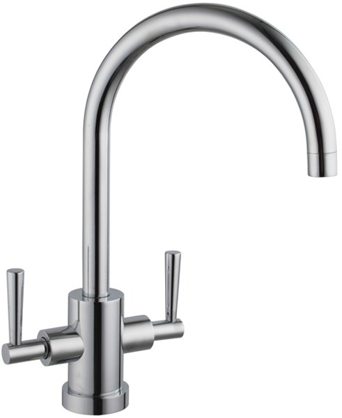 Ruby Kitchen Tap With Twin Lever Controls (Chrome). additional image