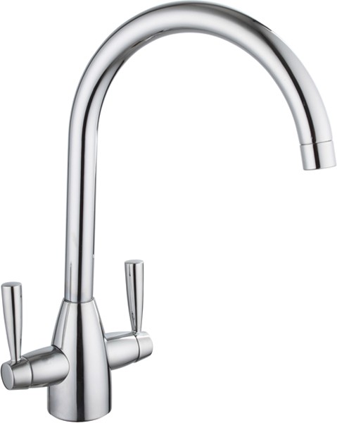 Mia Kitchen Tap With Twin Lever Controls (Chrome). additional image