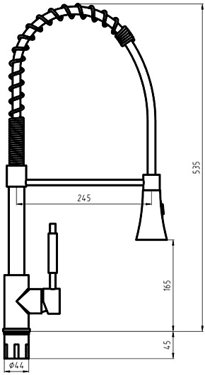 Sophie Kitchen Tap With Pull Out Spray Rinser (Chrome). additional image