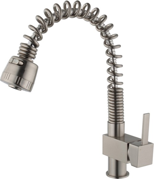Hannah Kitchen Tap With Pull Out Spray Rinser (Brushed Steel). additional image