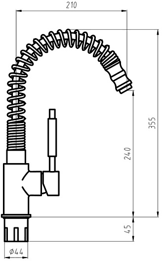 Jessica Kitchen Tap With Pull Out Spray Rinser (Chrome). additional image