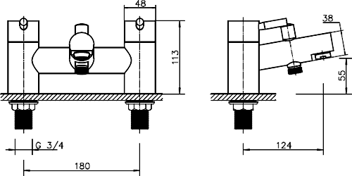 Basin & Bath Shower Mixer Tap Set (Free Shower Kit). additional image