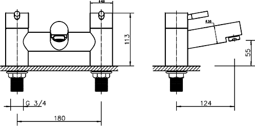 Basin Mixer & Bath Filler Tap Set (Chrome). additional image