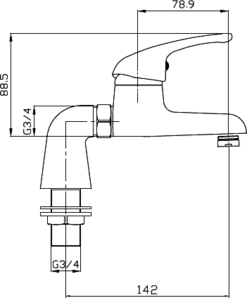 Basin Mixer & Bath Filler Tap Set (Chrome). additional image