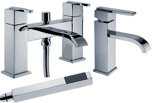 Basin & Bath Shower Mixer Tap Set (Free Shower Kit). additional image