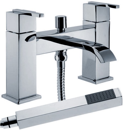 Bath Shower Mixer Tap With Shower Kit (Chrome). additional image