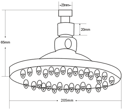 Twin Thermostatic Shower Valve, Ceiling Arm & Round Head. additional image