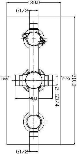 Triple Thermostatic Shower Set, Handset & Square Head. additional image