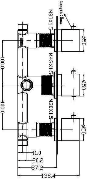 Triple Thermostatic Shower Set, Slide Rail & Round Head. additional image