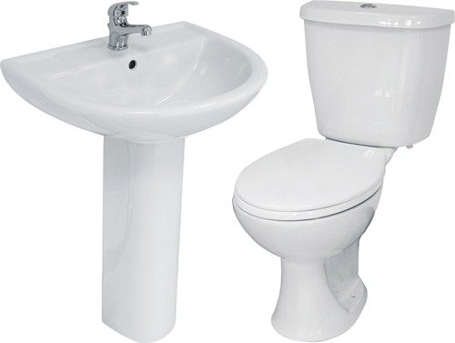 4 Piece Bathroom Suite With Toilet & Basin (1 Tap Hole). additional image