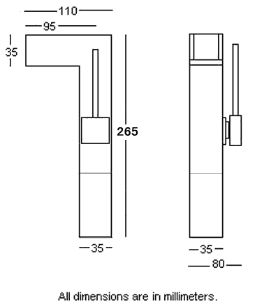 High Rise Waterfall Mono Basin Mixer Tap. additional image