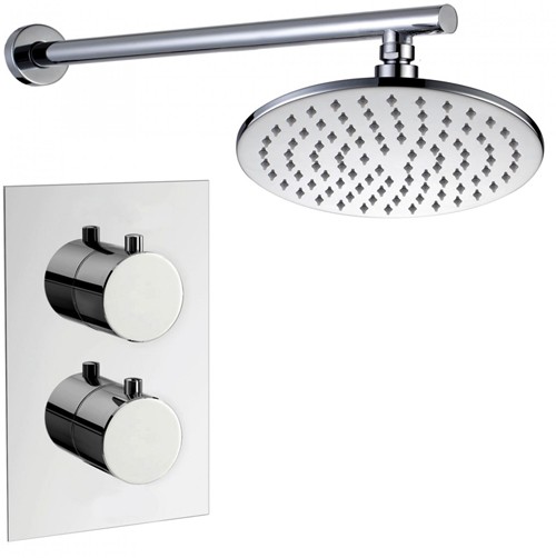Thermostatic Shower Valve With Fixed Shower Head.  200mm. additional image