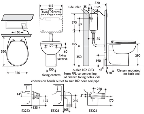 Back To Wall Toilet Pan And Seat. additional image