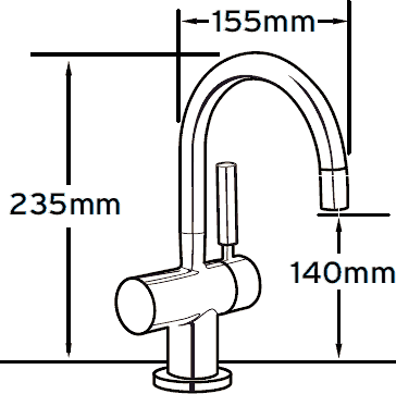 Steaming Hot Filtered Kitchen Tap (Brushed Steel). additional image