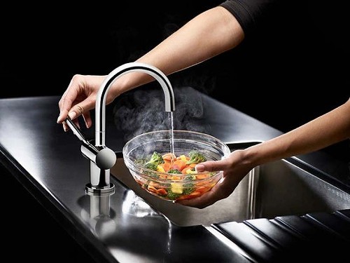 Steaming Hot & Cold Filtered Kitchen Tap (Brushed Steel). additional image