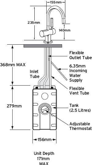 Steaming Hot & Cold Filtered Kitchen Tap (Chrome). additional image