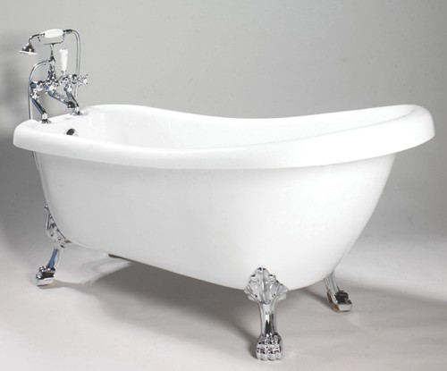 Eton 1570 Slipper roll top bath with ball & claw chrome feet. 1570mm. additional image