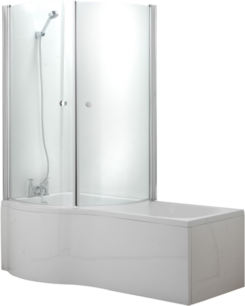 Complete Shower Bath Suite With 2 Screens. (Left Hand). 1500x750mm. additional image