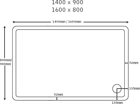 Slimline Rectangular Shower Tray. 1400x900x40mm. additional image