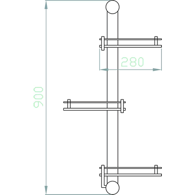 Achill bathroom stand with 3 glass shelves additional image