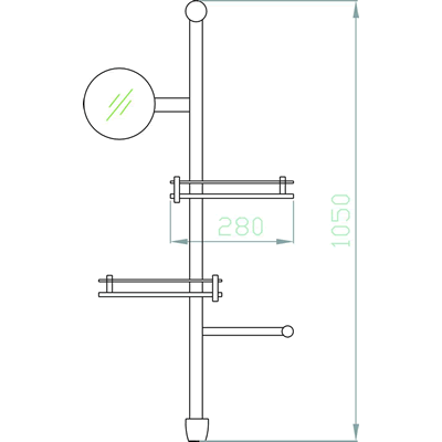 Dingle bathroom stand with shelves, mirror & towel rail. additional image