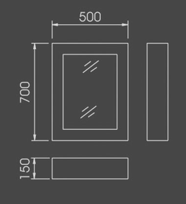 Fareham bathroom cabinet.  500x700mm. additional image