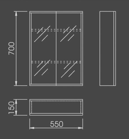 Romsey bathroom cabinet.  550x700mm. additional image