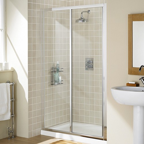 1000mm Framed Slider Shower Door (Silver). additional image