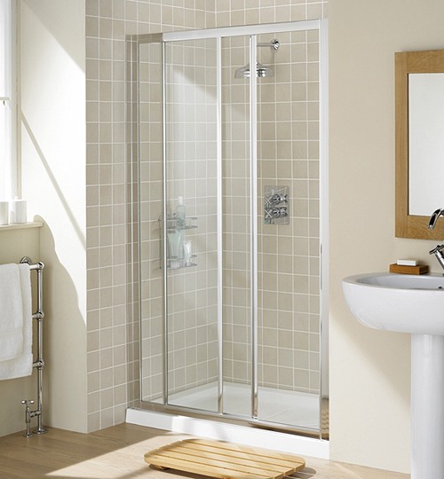 1000mm Framed Slider Shower Door (Silver). additional image