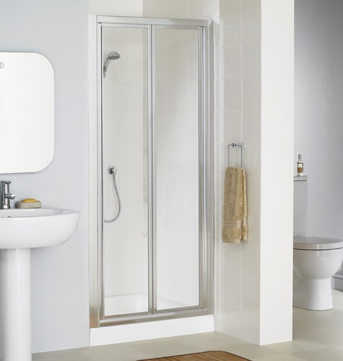 750mm Framed Bi-Fold Shower Door (Silver). additional image