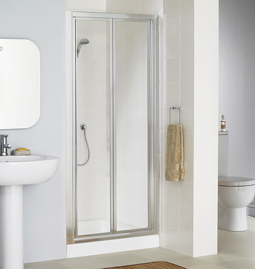 1000mm Framed Bi-Fold Shower Door (Silver). additional image