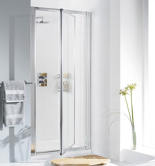 800mm Framed Pivot Shower Door (Silver). additional image